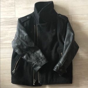 Kids Leather sleeve spring jacket